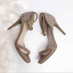 Nine West Light Brown Rhinestone Heels